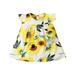 EHQJNJ Baby Clothes For Girls 0-3 Months Dresses Toddler Kids Baby Girls Short Sleeve Skirt Girls Dress Sunflower Skirt Children s Short Sleeve Summer Print Dress Baby Flowers White Floral