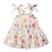 EHQJNJ Baby Girls Clothing Winter 18 Months Toddler Girls Sleeveless Sundress Bowknot Floral Prints Ruffles Dress Princess Dress Clothes Pink Plaid Baby Outfit Girl Short Sleeve