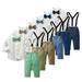 CSCHome Baby Boy Gentleman Wedding Outfits for Toddler Boys Detachable Suspender Pants + Bowtie for 6m-12y