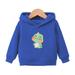 HAOTAGS Toddler Girls Boys Hooded Sweatshirts Printed Hoodies Coat for Kids Blue Size 5-6 Years