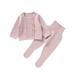 Fall Outfits For Girls Baby Boys Solid Button Down Knit Sweater Shirt Top And Pants Cotton Warm Fall Clothes Winter Baby Boy Fall Outfits Pink 3 Months-6 Months