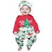 Baby Girl Fall Outfits Baby Christmas Outfit Long Sleeve Rompers Print Pants Sets My First Christmas Baby Outfit Toddler Boy Fall Outfits Red 6 Months-12 Months