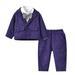 Toddler Fall Outfits Little Boys Casual Fashion Jackets Coat Long Sleeve Shirt Pants Suit Outerwear 3Pcs Gentleman Suit Set Baby Boy s Clothing Purple 3 Years-4 Years