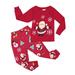 Toddler Fall Outfits For Girls Little Boys Christmas Pajamas Sets Cotton Print Sleepwear Long Sleeve 2 Pcs Fall Winter Clothes Toddler Boy Fall Outfits Red 5 Years-6 Years