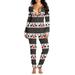 Shldybc Christmas Women s Sexy Butt Button Back Flap Jumpsuit V Neck Long Sleeve Romper Bodycon Pajamas Onesie Sexy Bodycon Bodysuit Long Sleeve Jumpsuit Rompers Overall - Fall/Winter Clearance