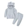 mveomtd Kids Outfit Soft Cotton Warm Crewneck Long Sleeve Hooded Solid Color Sweatshirt Set Clothes Set For Boys Or Girls Autumn Baby Girl Outfit 5 Am Somewhere Baby