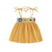 Kids Girls Dress Crochet Embroidery Sleeveless Tie-Up Cami Dress