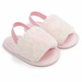 Baby Girls Plush Sandals Open Toe Fur Princess Flats Walking Shoes