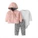 Baby Outfits For Girls Boys Fall Winter Cotton Animal Hooded Coat Jacket Romper Bodysuit Long Sleeve Pants Clothes Set Baby Girls Clothing H 9 Months-12 Months