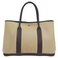 HERMES Garden 36 PM Handbag Tote Bag Toilet Ash Leather Brown Beige F Stamp