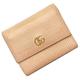 GUCCI Trifold Wallet Pink Gold GG Marmont 546584 Leather Compact Fold Women's