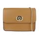 COACH Bowery Shoulder Bag 57714 Calf Leather Light Saddle Brown Gold Hardware Chain Turn Lock 2WAY Clutch Crossbody