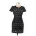 French Connection Casual Dress - Sheath Crew Neck Short sleeves: Black Dresses - Women's Size 6