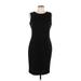 Calvin Klein Casual Dress - Sheath Crew Neck Sleeveless: Black Print Dresses - Women's Size 10