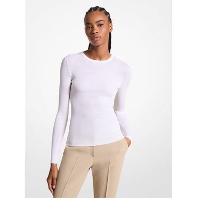 Michael Kors Hutton Featherweight Cashmere Sweater White XL