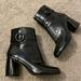 Nine West Shoes | Nine West Kyra Faux Patent Leather Block Heel Bootie Size 7 | Color: Black | Size: 7