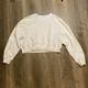 Nike Tops | Nike Fleece White Iridescent Opal Boxy Cropped Sweatshirt Women’s Size M | Color: White | Size: M
