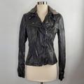 Free People Jackets & Coats | Free People Black Vegan Leather Zip Jacket With Detachable Hoodie 6 Euc | Color: Black | Size: 6