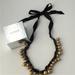 J. Crew Jewelry | J. Crew Necklace Gold Beaded Gold Chain Wrapped Black Grosgrain Ribbon Necklace | Color: Black/Gold | Size: Os