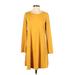 Shein Casual Dress - A-Line: Yellow Print Dresses - Women's Size Medium