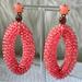 J. Crew Jewelry | J. Crew | Coral Crystal Beaded Drop Earrings | Color: Orange/Pink | Size: Os