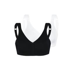 Sport-BH SASSA, Damen, Gr. 85, Cup C, schwarz-weiß (weiß, schwarz), Obermaterial: 82% Polyamid, 18% Elasthan, unifarben, sportlich, sehr bequem, BHs, Funktioneller Soft-BH ohne Bügel