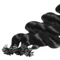 hair2heart - Bonding Extensions Premium Echthaar #2/0 Schwarz 0,8g Haarextensions Schwarz Damen