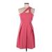 Banana Republic Cocktail Dress - A-Line Halter Sleeveless: Pink Print Dresses - Women's Size 8