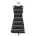 Ann Taylor Casual Dress - Mini Crew Neck Sleeveless: Black Print Dresses - Women's Size 8