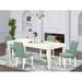 Alcott Hill® Charnay Rectangular 84" L x 42" W Dining Set Wood/Upholstered in White | 30 H in | Wayfair 435C29C060944C329D698BCB799F90DB