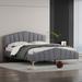 Mercer41 Treaver Queen Platform Bed Upholstered/Velvet in Gray | 41.4 H x 64.4 W x 85.5 D in | Wayfair FD075C2101054CAFADC97DAD8E4B4828