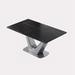 Brayden Studio® Curenton Rectangular Dining Table Metal in Gray/Black | 29.53 H x 63 W x 35.43 D in | Wayfair 8552017406454B60AA1D86D65368468E