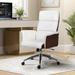 Ivy Bronx Khaydence Swivel Office Chair w/ Height-Adjustable Upholstered in Pink/White | 44.68 H x 27.95 W x 27.36 D in | Wayfair