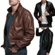 Veste de moto en similicuir coupe-vent manteau classique document solide automne