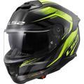 LS2 FF808 Stream II Fury Casco, nero-giallo, dimensione XS