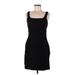 M.S.S.P. Cocktail Dress - Sheath Square Sleeveless: Black Print Dresses - New - Women's Size Medium