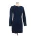 ASOS Casual Dress - Bodycon Crew Neck Long sleeves: Blue Print Dresses - Women's Size 6