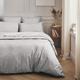 Housse de couette en percale de coton gris galet 140x200