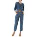 Ética Fatima Long Sleeve Denim Jumpsuit - Blue - eTica Jumpsuits