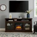 TV Stand for TVs up to 65 with Electric Fireplace 60 W*15.75 D*29 H Brown