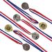 6 Pcs Silver and Bronze Medals Gold for Children Party Supply Sports with Neck Ribbons