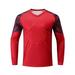 YiZYiF Boys Quick Dry Goalie Shirt Football Uniform Sponge Padded Goalkeeper Jersey Long Sleeve Shirt Red 7-8