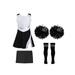 renvena Kids Girls Cheerleading Dance Outfit Tennis Golf Dress with Shorts 2Pcs Hand Flowers Striped Tube Socks Sports Uniform Size 4-14 A Black&White 12