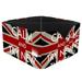 OWNTA Union Flag Inspirational Lettering Pattern Square Pencil Storage Case with 4 Compartments Removable Dividers Pen Holder and Pencil Holder