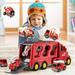 XEOVHV Toddler Trucks Toys for Boys Age 1-3 3-5 5 in 1 Fire Car Truck for Girls 1 2 3 4 5 6 Years Old Christmas Birthday Gift Car Sets with Light Sound