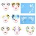 Leylor Face Paint Stencil 7styles/set Reusable Face Paint Stencil Body Painting Template Flower Facial Design