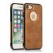 iPhone SE 2022 Case iPhone SE 2020 Case Premium PU Leather Protective Shockproof Anti-Scratch Logo Show Case Cover for Apple iPhone SE 3rd 2nd Generation 4.7 Phone - Brown