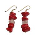 Agate dangle earrings, 'Red Velvet'