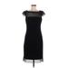 Adrianna Papell Casual Dress - Party: Black Solid Dresses - Women's Size 6