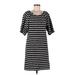 J.Crew Casual Dress - Shift Scoop Neck 3/4 sleeves: Black Print Dresses - Women's Size Medium